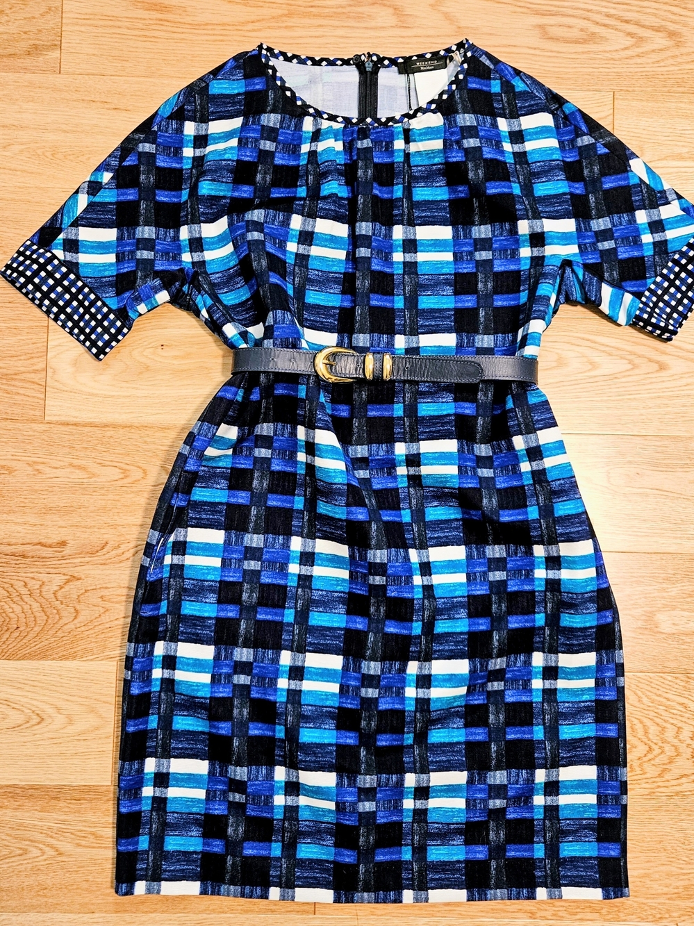 Weekend MaxMara Striped Blue Cotton-Viscose Sheath Dress
